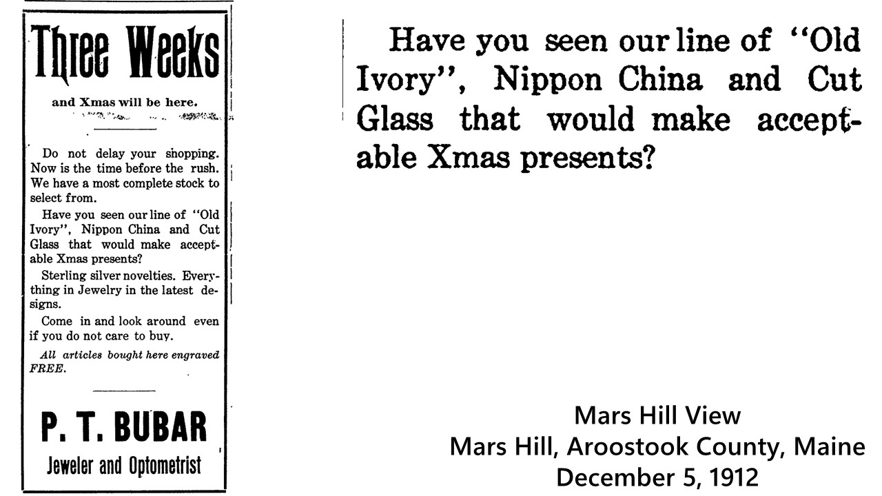 P.T. Bubar Jeweler & Optometrist, Mars Hill
